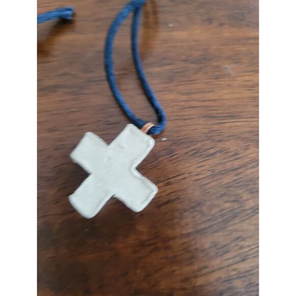 Terracota Ceramic Greek Cross Corded Necklace - Picture 3 of 3
